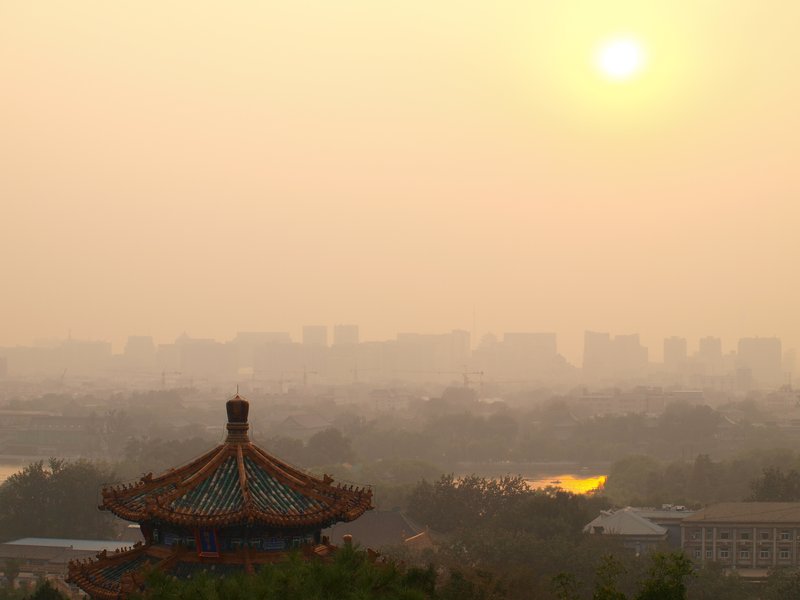Hazy/beautiful sunset over Beijing
