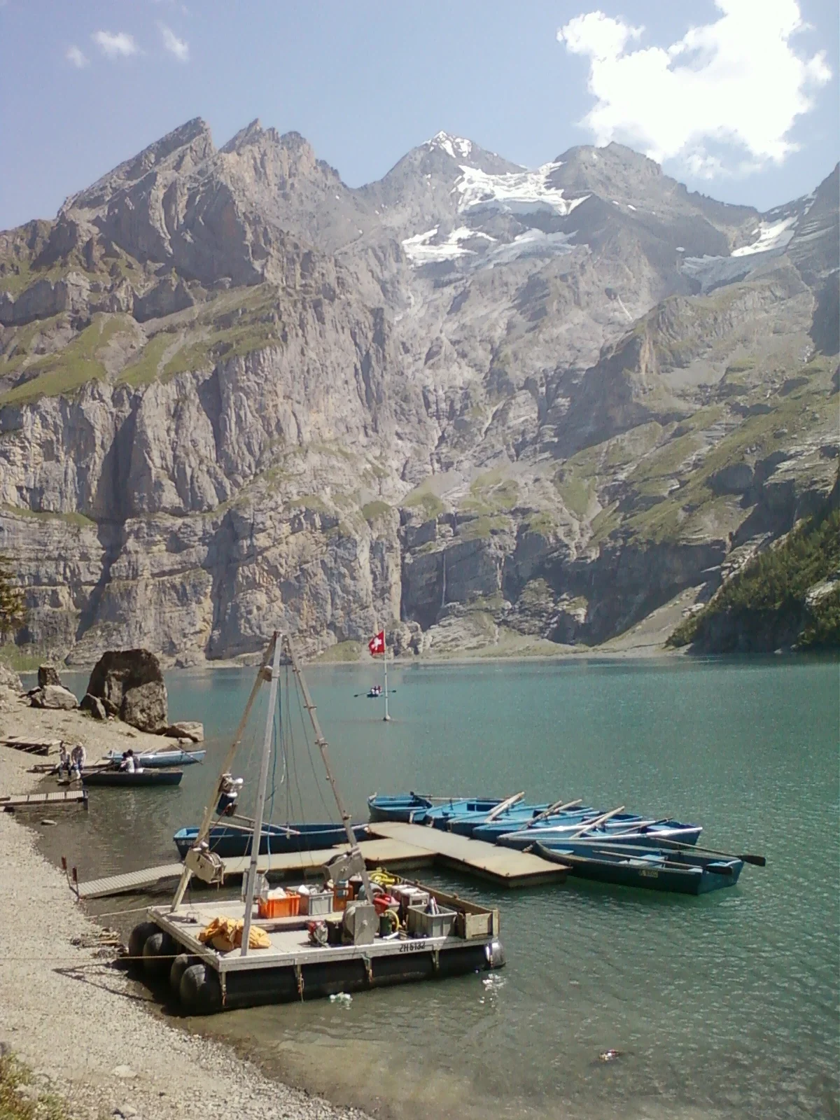 Coring plateform_2011 Survey on Proglacial Alpine Varved Lake Oeschinen_Switzerland