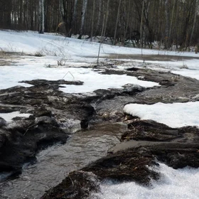 Snowmelt in West Siberia, Russia