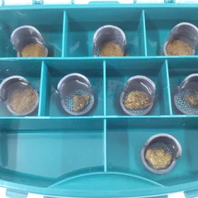 Set of hand-made micro-sieves for testing soil stability to slaking