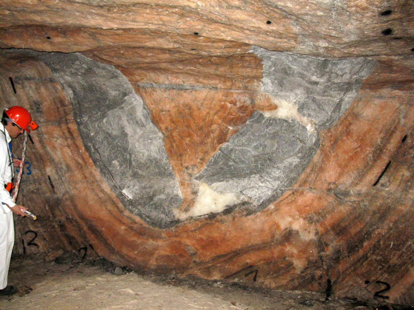 Folded and Boudinaged Anhydrite Layer