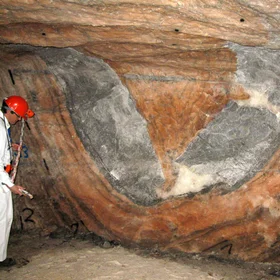 Folded and Boudinaged Anhydrite Layer