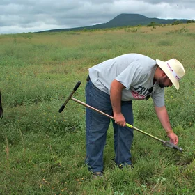 Soil sampling near El Puente del Diablo, Buenavista (Michoacan, Mexico)