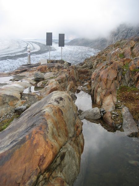 Interaction of Rock & Water - Totalstation at Aletsch