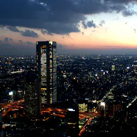 Mount Fuji sunset (as seen from Tokyo Government building, Shinjuku)