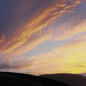 Colorful clouds over Greenland