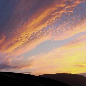 Colorful clouds over Greenland