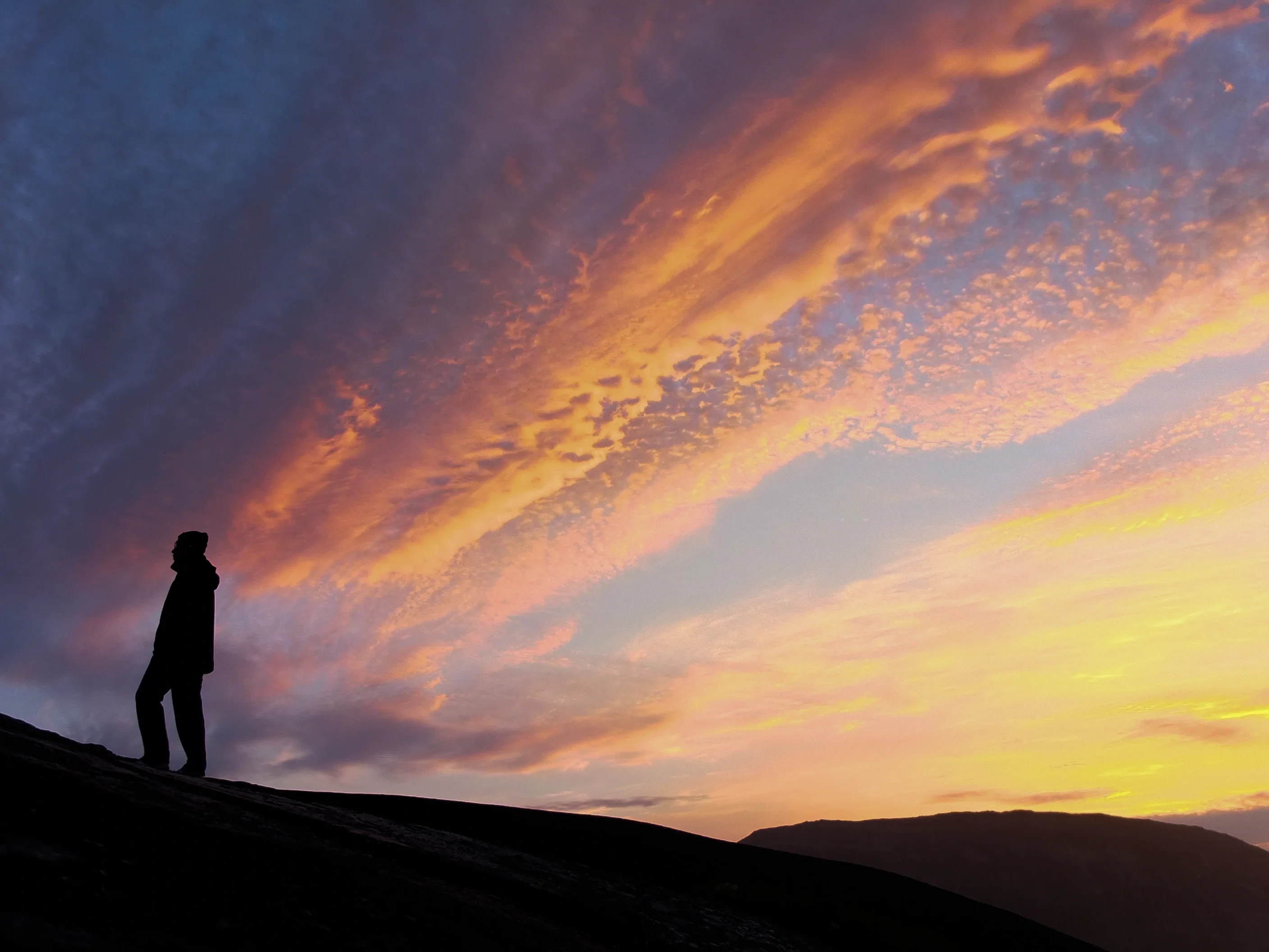 Colorful clouds over Greenland