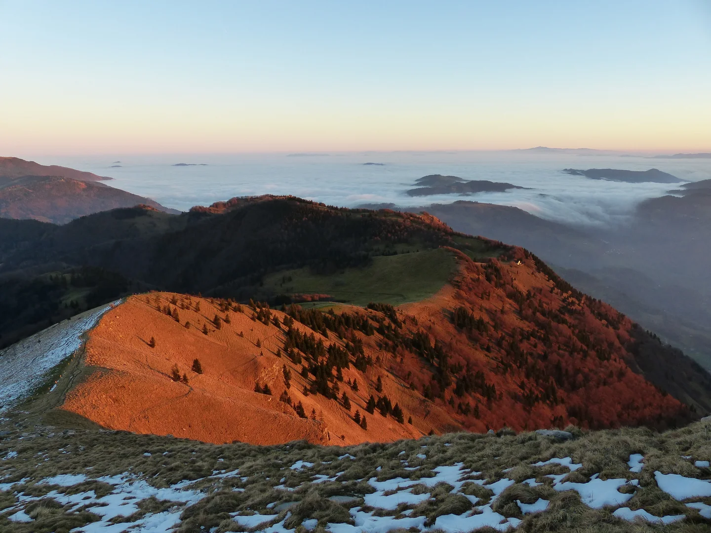 Sunset over a tsunami of clouds - Slovenia