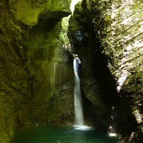 Thousand leaves Kozjak waterfall
