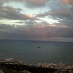 Anticrepuscular rays seen from Bouzaréah, Algiers