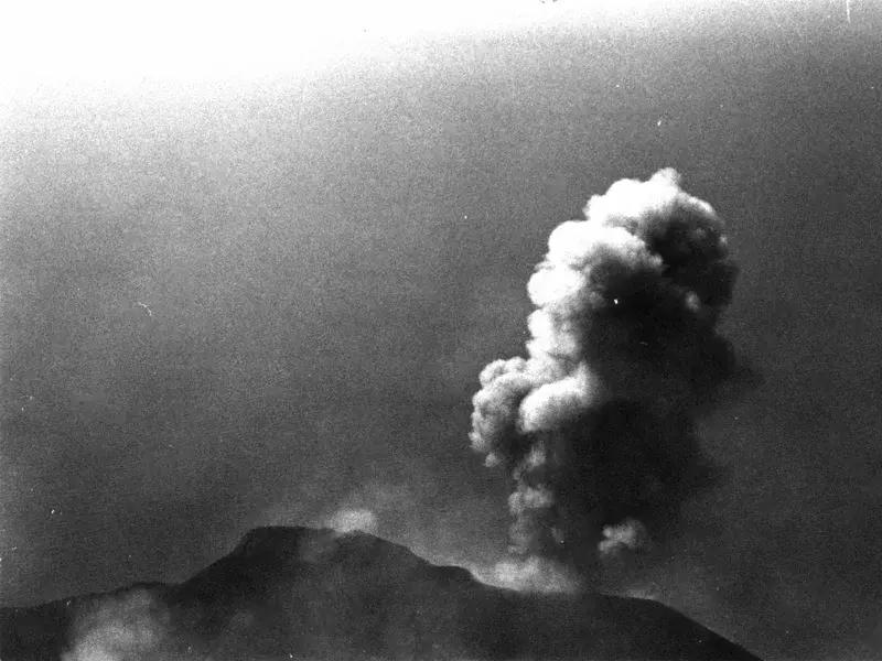 ash eruption at Stromboli volcano
