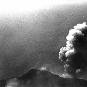 ash eruption at Stromboli volcano