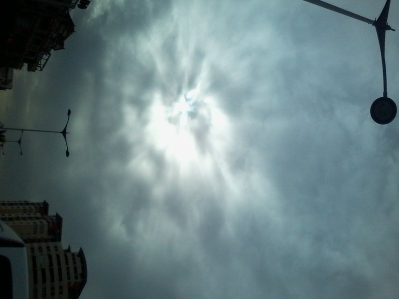 Diffusion of sunlight through the clouds