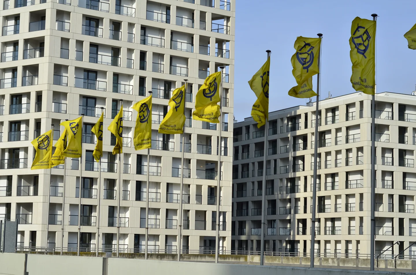 Flags outside the Austria Center Vienna during the EGU 2015 General Assembly