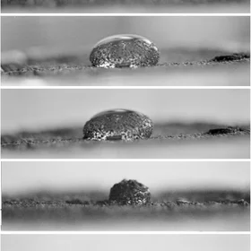 Infiltration of a water drop in a hydrophobic soil surface