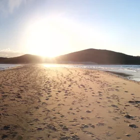 Spit to island at the coast of NSW, Australia