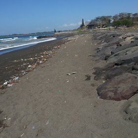 Polluted beach on Bali