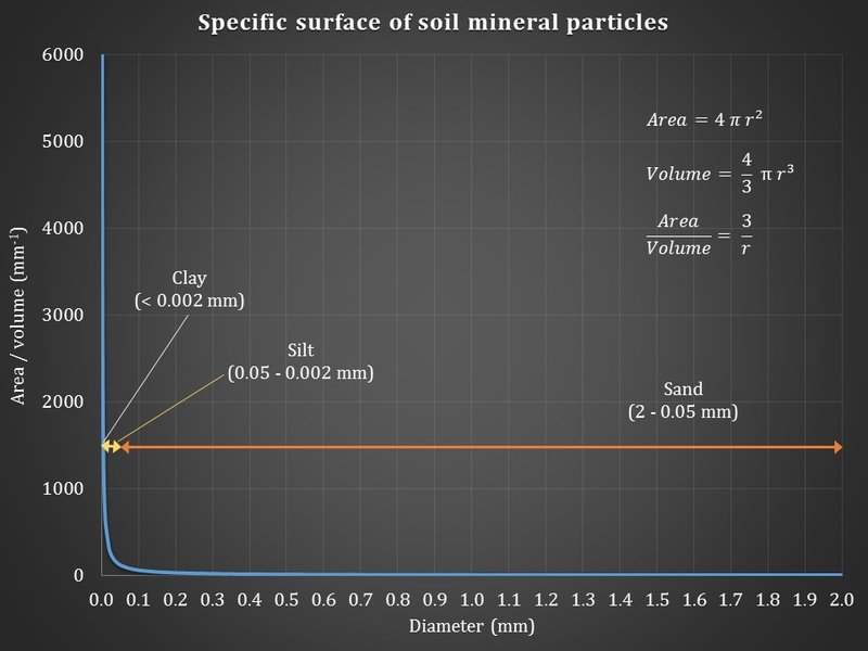 Specific surface of soil mineral particles