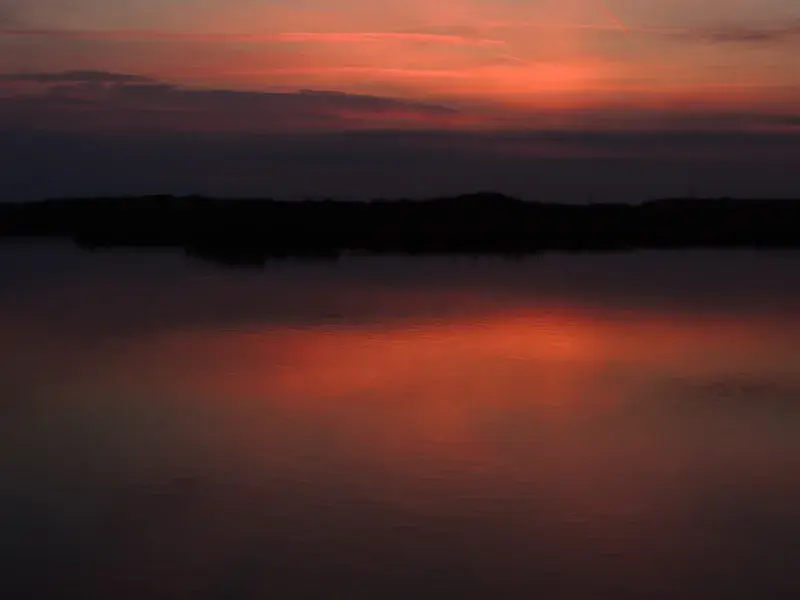 Water, air, sunset