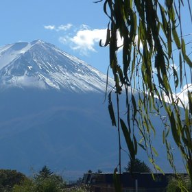 Clouds creeping up Mt. Fuji