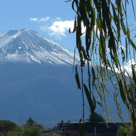 Clouds creeping up Mt. Fuji