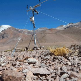 Installation of an automatic weather station in the semi-arid Andes of Chile (gif animation)
