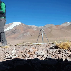 Installation of an automatic weather station in the semi-arid Andes of Chile (gif animation)