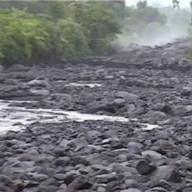 Lahar front at Semeru volcano, Indonesia
