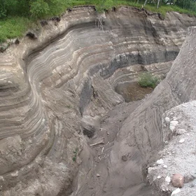 Deposits of the tuff ring on Shiveluch volcano