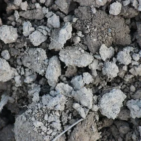 Soil aggregates on a plowed field