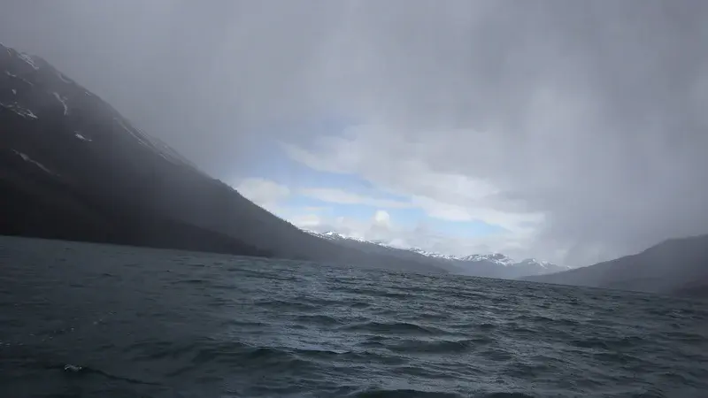 In THE Storm, on a little canoe