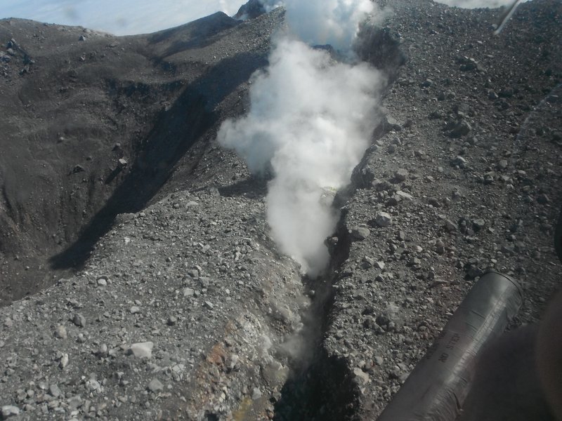 Blowing off steam from Kanaga Volcano (Western Aleutians, Alaska, US)