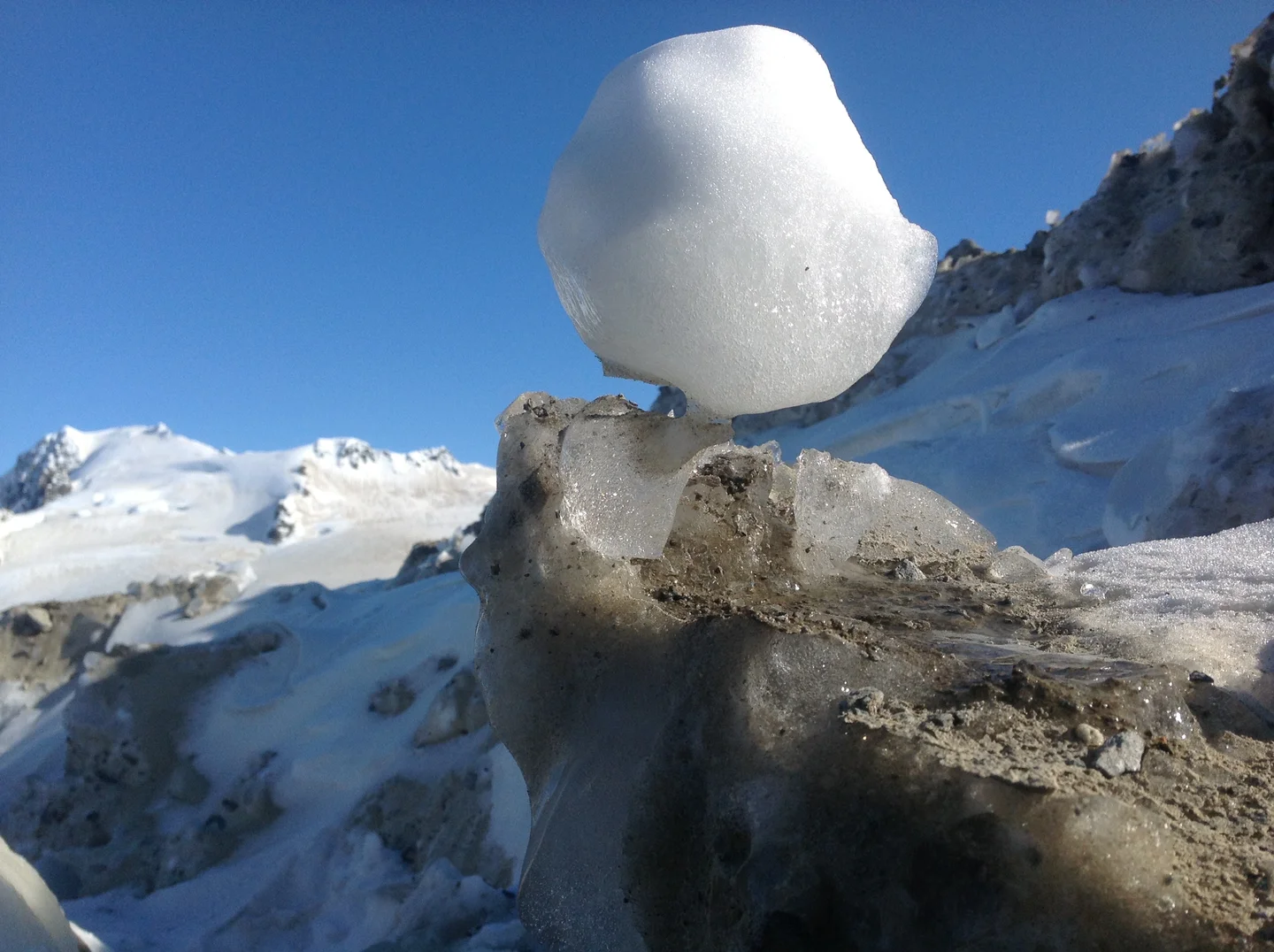 Melting away - ice/rock avalanche deposit