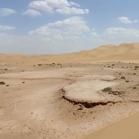 Mega dunes on the northern margin of Badain Jaran Desert