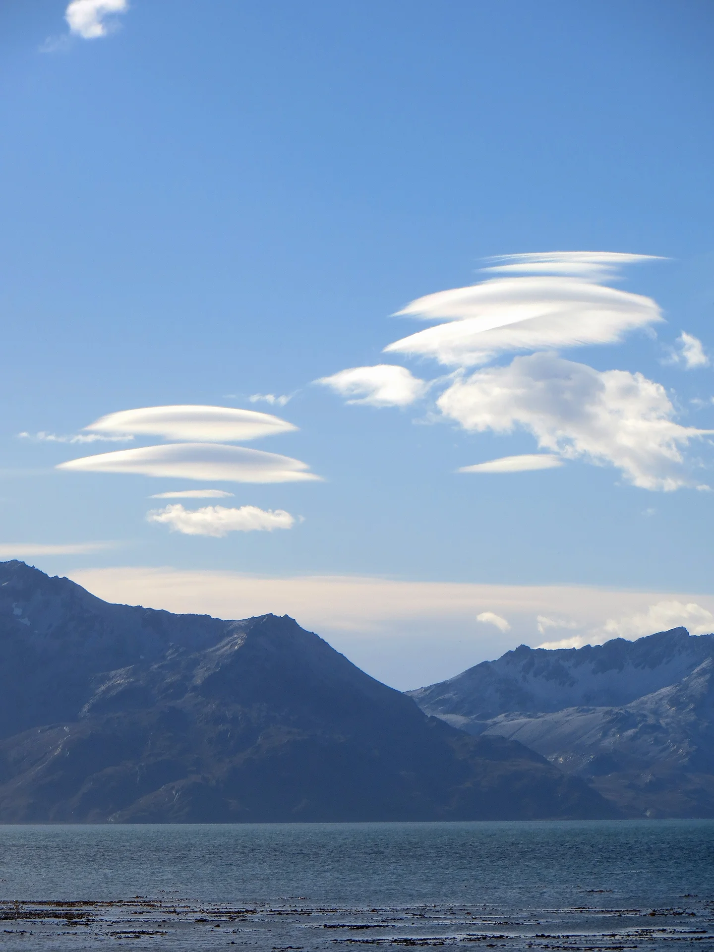 Lenticular clouds over South Georgia