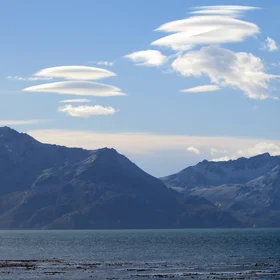Lenticular clouds over South Georgia