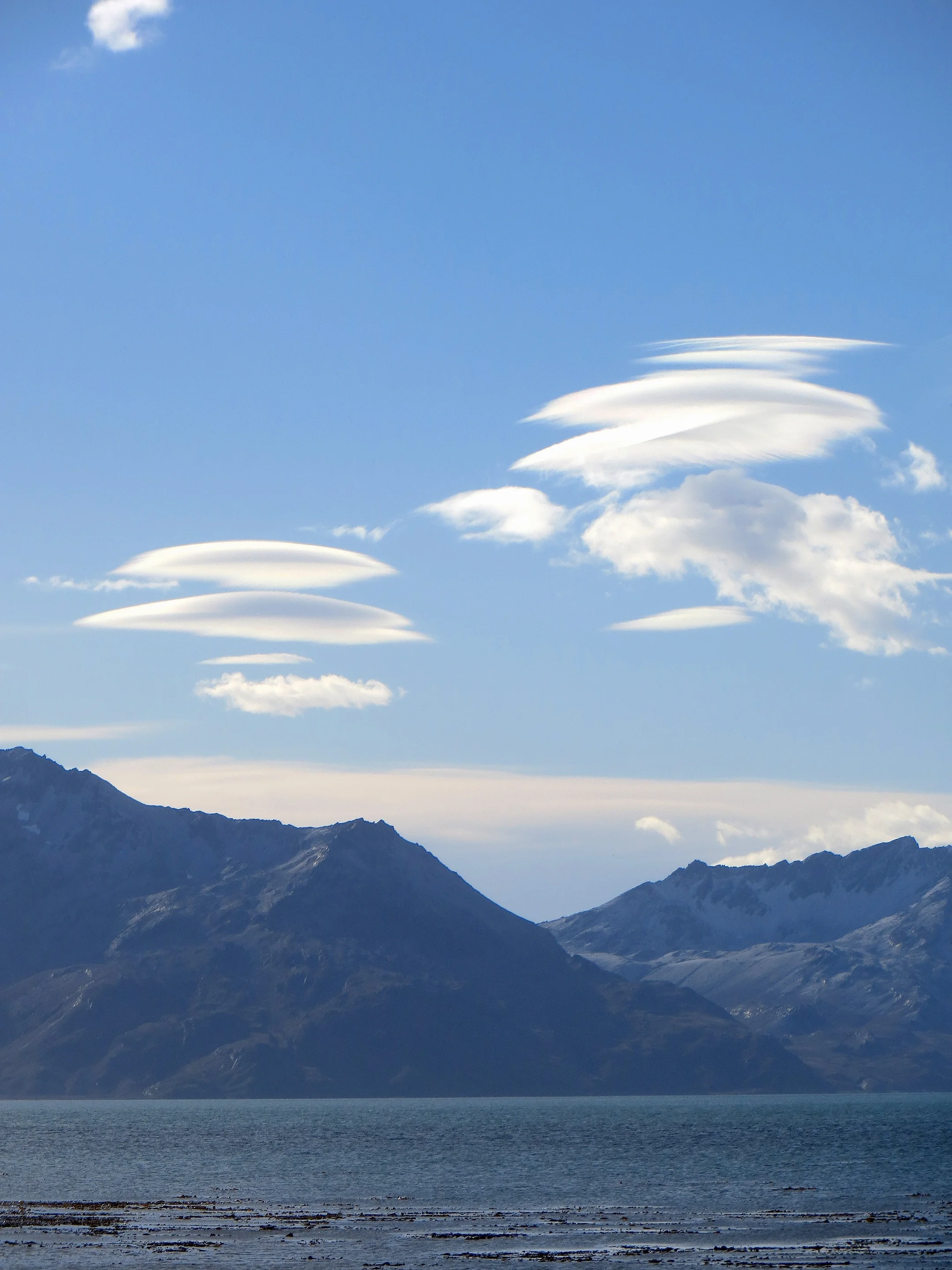 Lenticular clouds over South Georgia