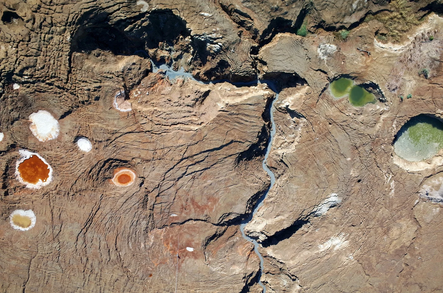 Sinkhole formations in the former Dead Sea lakebed