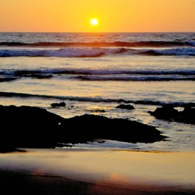 God's eye: sunset at the beach
