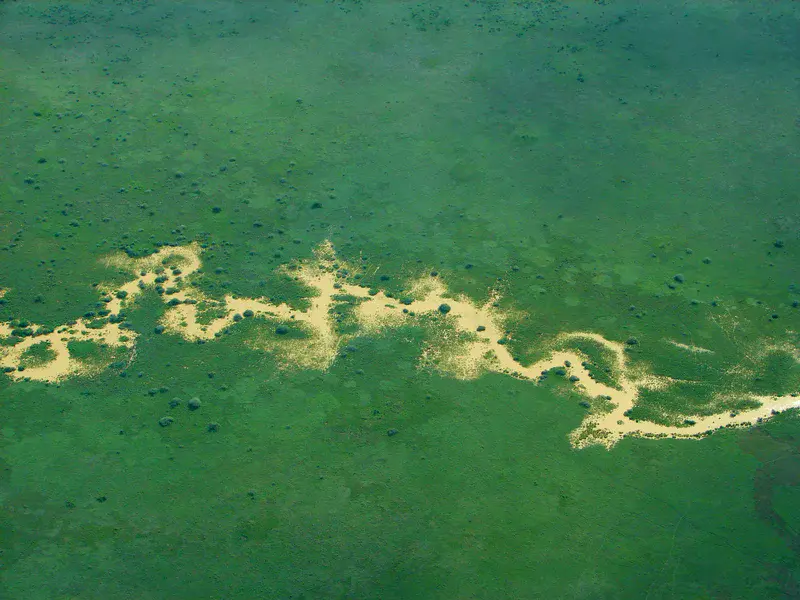 Flooded river in northern Kenya