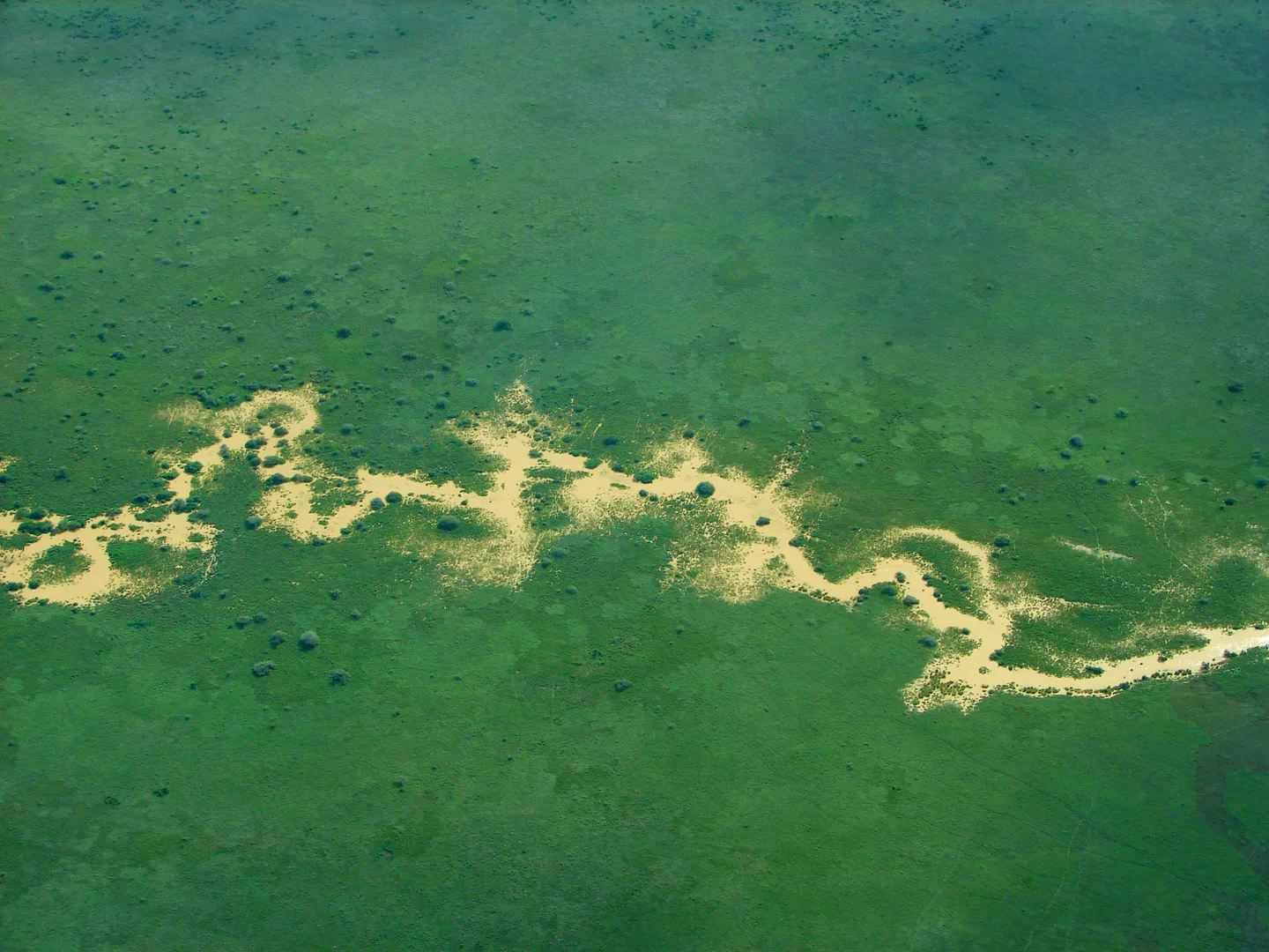Flooded river in northern Kenya