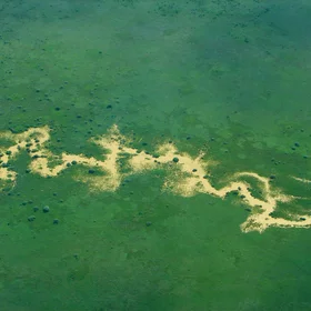 Flooded river in northern Kenya