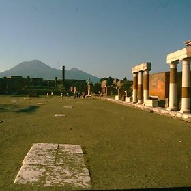 The Mt. Vesuvius from Pompeji