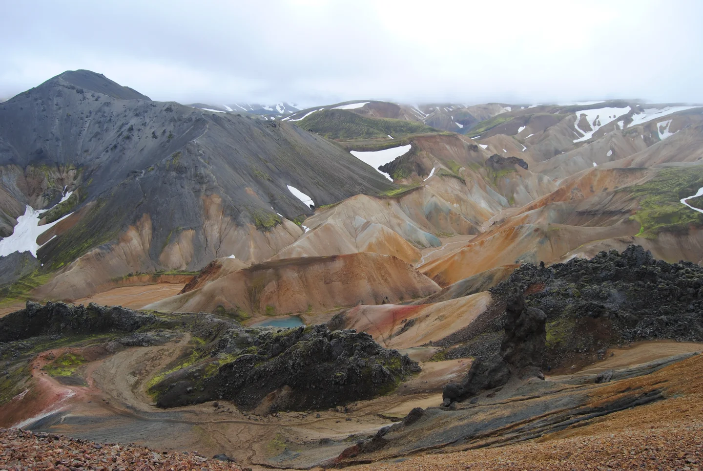 An ocean of ice, water, soil and lava