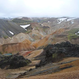 An ocean of ice, water, soil and lava