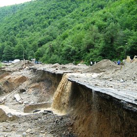 Debrisflow, Rikoti Pass (Georgia)