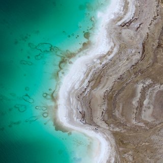 Salt shoreline of the Dead Sea