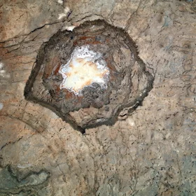 Close-up sinkhole at the Dead Sea