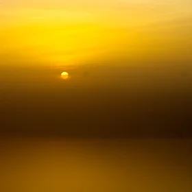 Sunset above the hazy Dead Sea